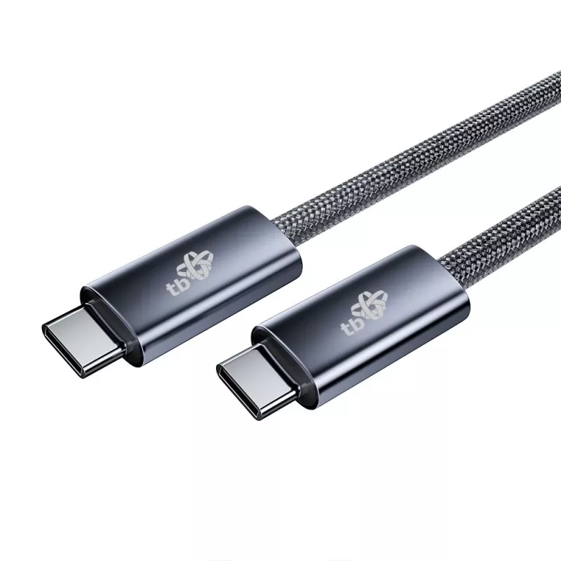 TB Braided USB 3.2 Gen 1 kabel USB-C naar USB-C, 1 m, 100 W, zwart