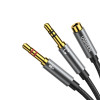 UGREEN UV140 AUX 3,5 mm audio-splitterkabel – zwart/grijs