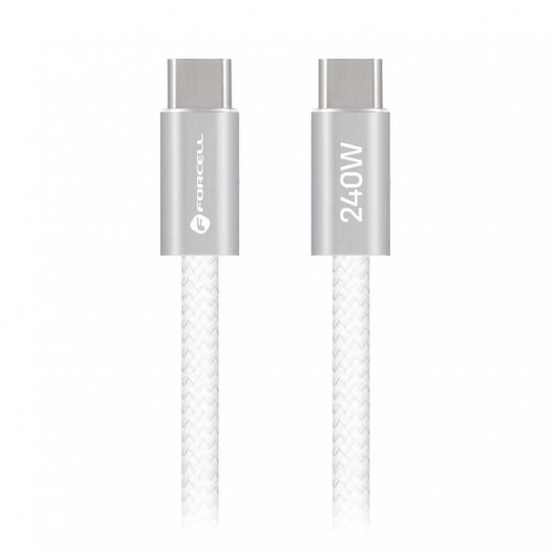 Forcell USB-kabel USB-C naar USB-C, 2 m, 240 W, wit