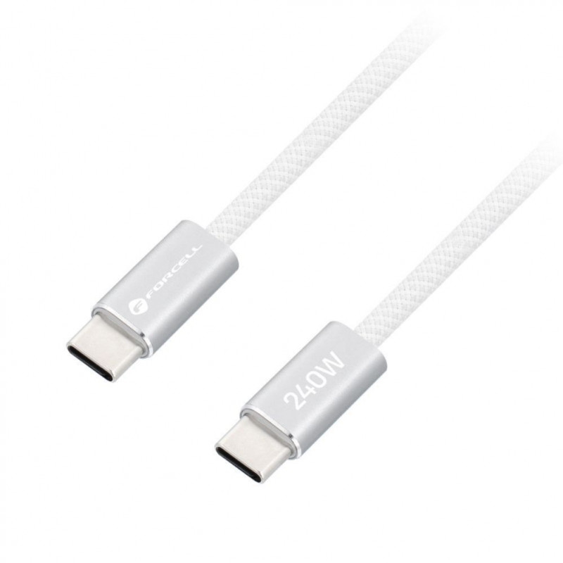Forcell USB-kabel USB-C naar USB-C, 2 m, 240 W, wit