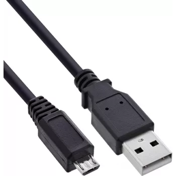 InLine USB 2.0-kabel Micro-USB naar USB-A, 2 m, zwart