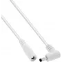 InLine® DC-verlengkabel, haakse stekker, 4,0 x 1,7 mm, wit, 0,5 m