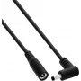 InLine® DC-verlengkabel, haakse stekker, 4,0 x 1,7 mm, zwart, 0,5 m