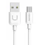 USAMS US-SJ098 U-Turn Micro-USB naar USB data- en snellaadkabel, 2 A, 1 m, wit