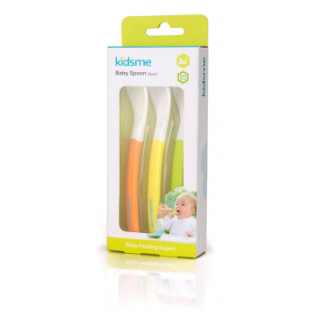 Kidsme lepelset (3 stuks), oranje, geel, groen, vanaf 3 maanden