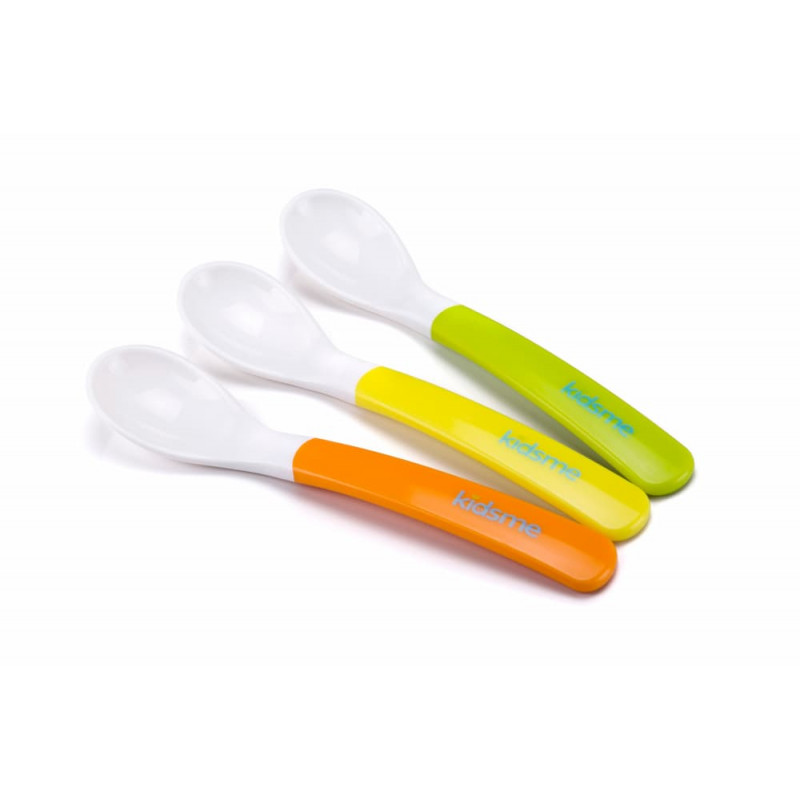 Kidsme lepelset (3 stuks), oranje, geel, groen, vanaf 3 maanden