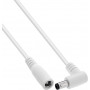 InLine® DC-verlengkabel, haakse stekker, 5,5 x 2,5 mm, wit, 0,2 m