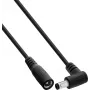 InLine® DC-verlengkabel, haakse stekker, 5,5 x 2,1 mm, zwart, 0,2 m
