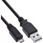 InLine USB 2.0-kabel micro-USB naar USB-A, 0,5 m, zwart