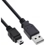 InLine USB 2.0-kabel USB-A naar mini-USB, 0,5 m, zwart
