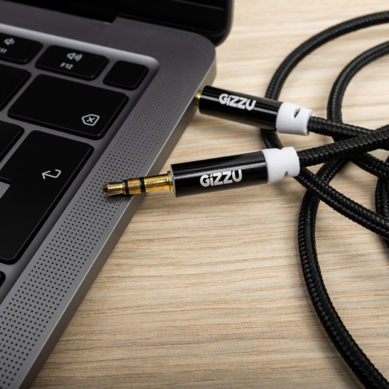 Gizzu 3,5mm AUX-kabel 2m - zwart