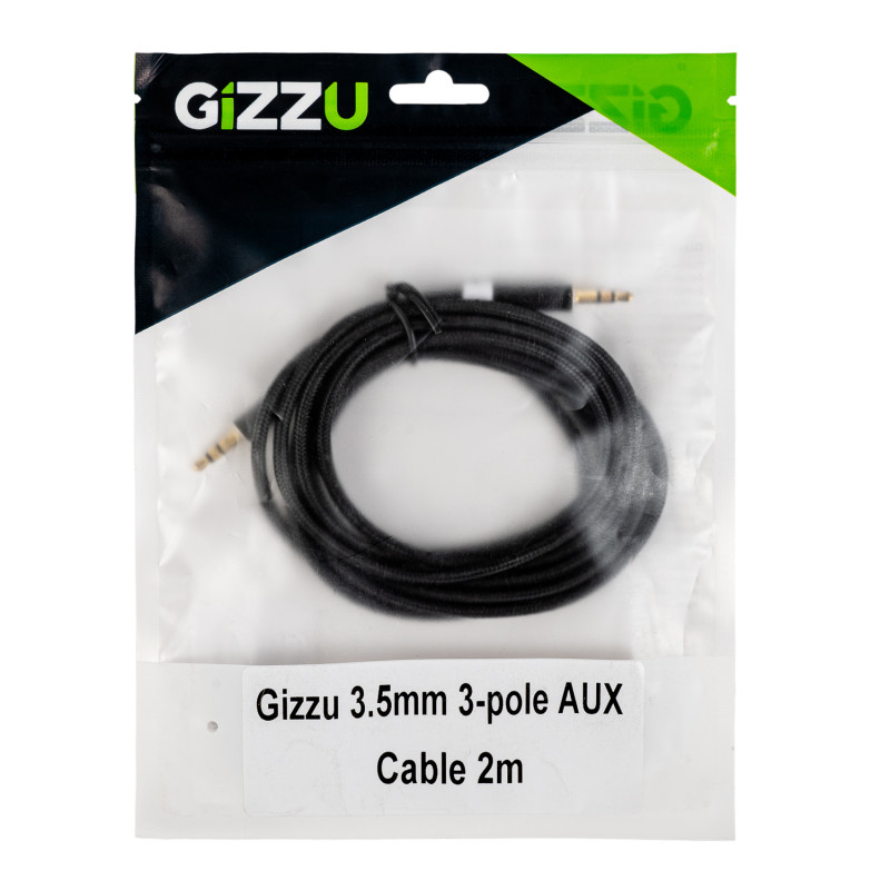 Gizzu 3,5mm AUX-kabel 2m - zwart