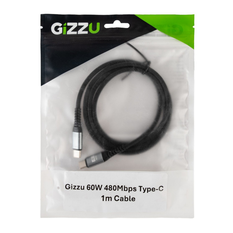 Gizzu USB-C-naar-USB-C-kabel 60W 480Mbps, 1 m