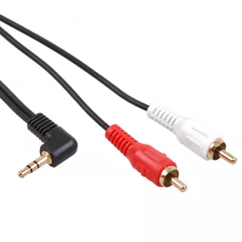 Maclean MCTV-824 audiokabel 3,5 mm mini-jack naar 2x cinch, 1 m, zwart