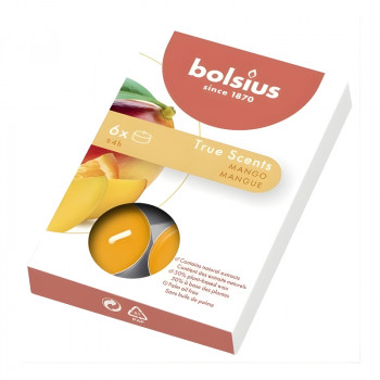 Bolsius True Scents geurtheelichtjes, mango, 6 stuks