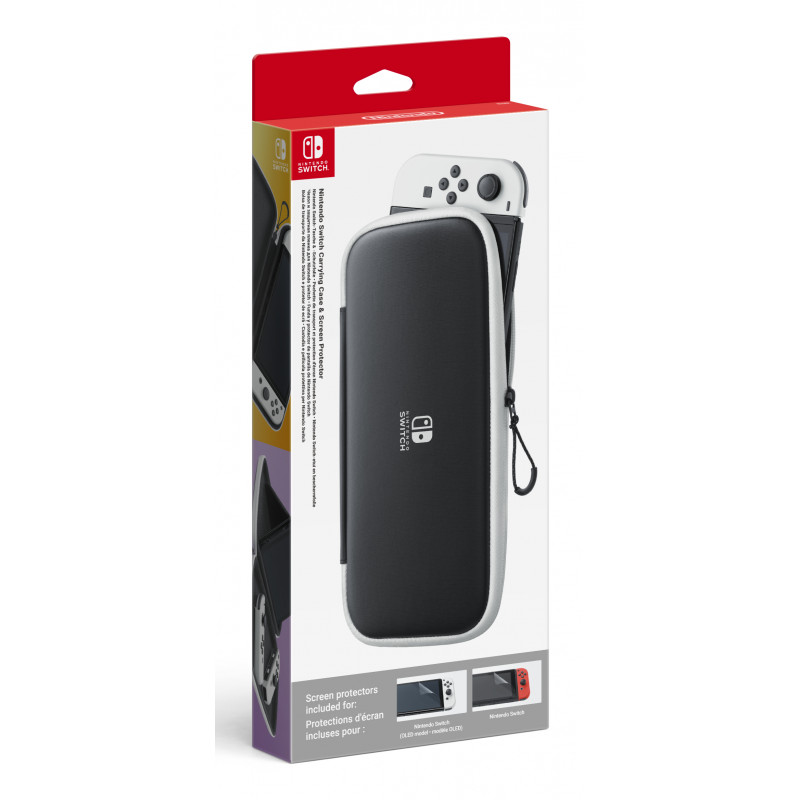 Nintendo Switch tas & displayschermfolie (zwart/wit)