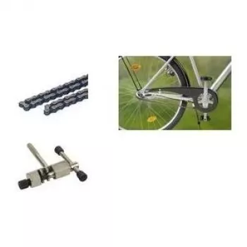Fischer fietsketting 1/2 inch x 1/8 inch, 112 schakels, voor fietsen met naafversnelling