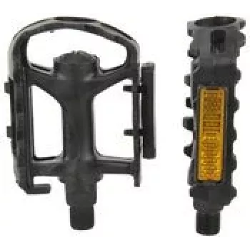 FISCHER fietspedalen, voor mountainbikes, zwart kunststof, met zijreflectoren - 1 stuk