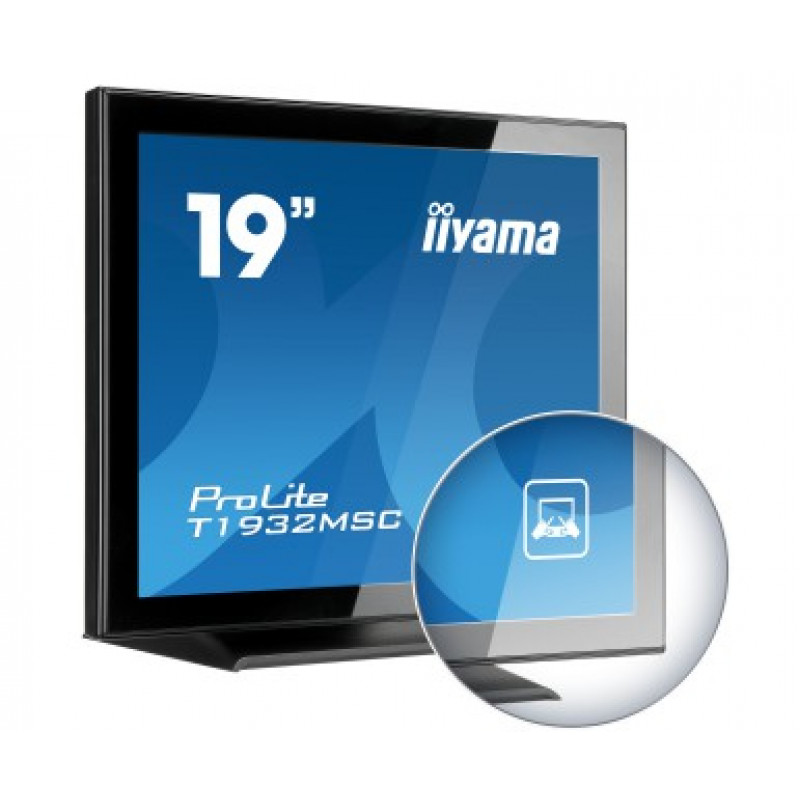 iiyama ProLite T1932MSC-B2X 19 inch (48,3 cm) geprojecteerd-capacitieve 10-punts touchmonitor, 5:4, 1280x1024, DVI, VGA, zwart