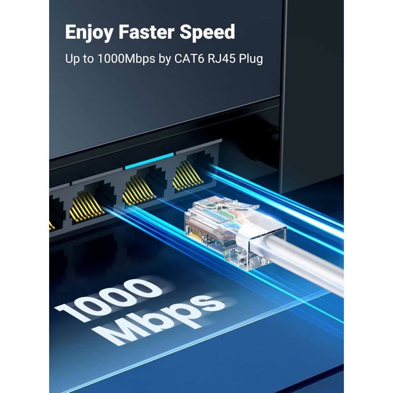 UGREEN Cat6 RJ45 modulaire stekker (50 stuks) – transparant met gouden contacten