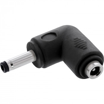 InLine® DC-adapter, 4,0 x 1,7 mm, stekker/bus, haaks, zwart
