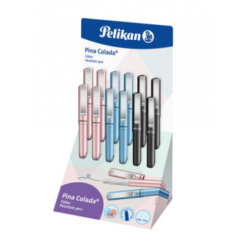Pelikan Pina Colada vulpen, 12-delige displayverpakking, RVS-punt M (606103)