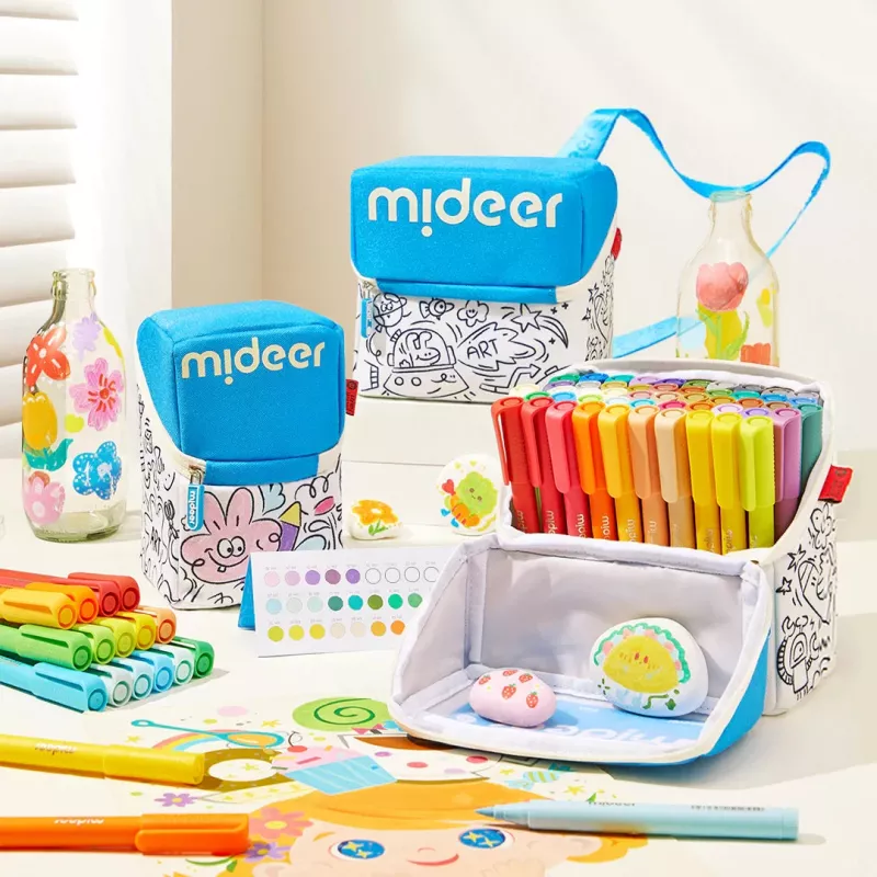 Mideer acryl viltstiften in etui, 24 kleuren