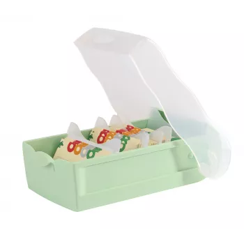 HAN leerkaartbox CROCO, A7 liggend, pastelgroen-transparant, deksel transparant-helder, polypropyleen (997-805)