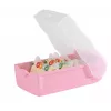 HAN leerkaartbox CROCO, A7 liggend, pastelroze-transparant, deksel transparant-helder, polypropyleen (997-886)