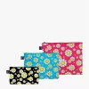 LOQI beugelset – Flowers zwart, Aquarius, Raspberry (3 stuks)