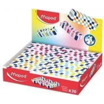 Maped gum van kunststof, bont geruit, ftalaat- en PVC-vrij, 20er-display (123501)
