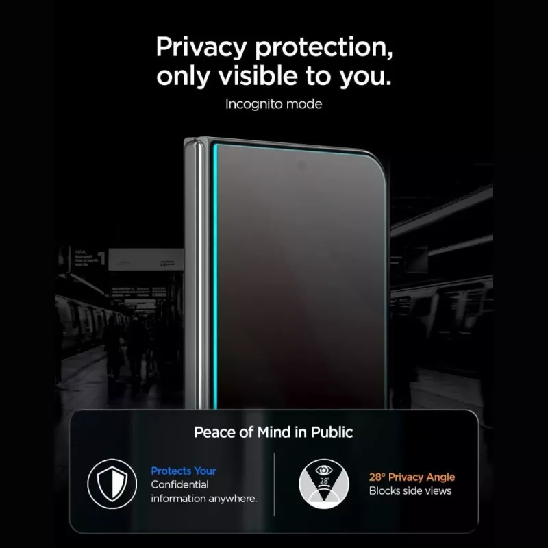 Spigen Glas.TR EZ Fit Pro AC privacy displayschutzfolie van glas voor iPhone Duo (AGL12016)