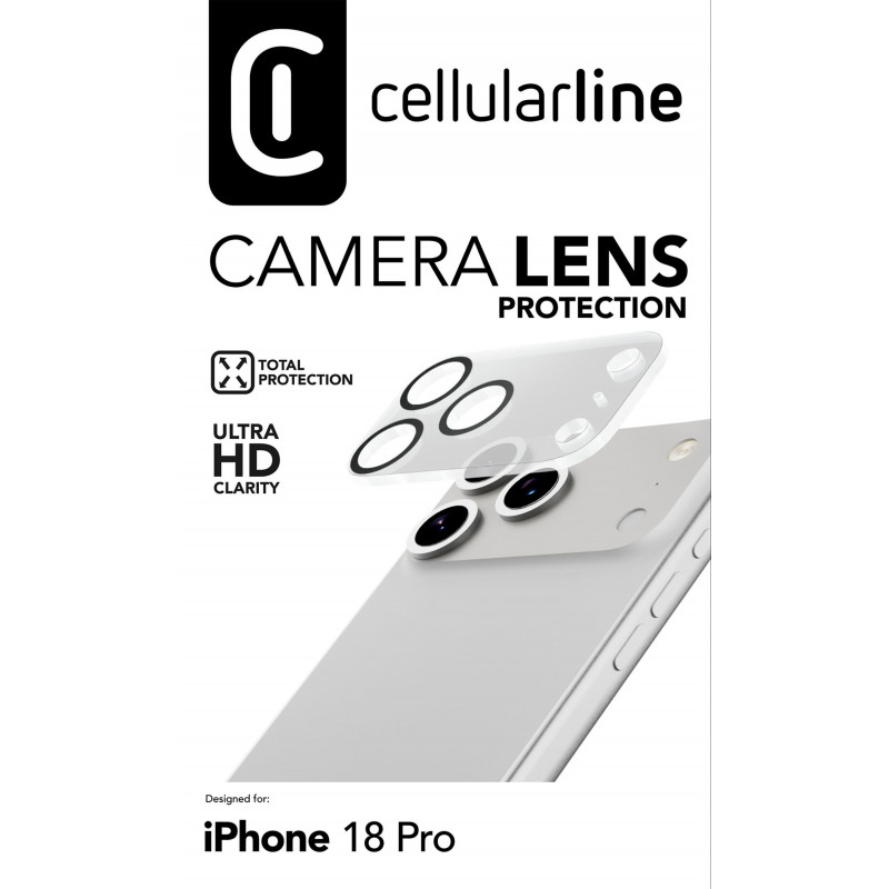 Cellularline cameralensbescherming voor iPhone 18 Pro, transparant