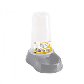 Stefanplast voer-/waterdispenser Break Reserve 0,65L 18,5x12x20cm grijs