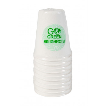 Gogreen composteerbare suikerrietbekers 250 ml, 10 stuks