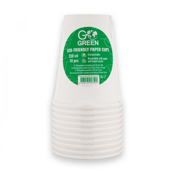 Gogreen Go Green milieuvriendelijke bekers 350 ml, 10 stuks, wit