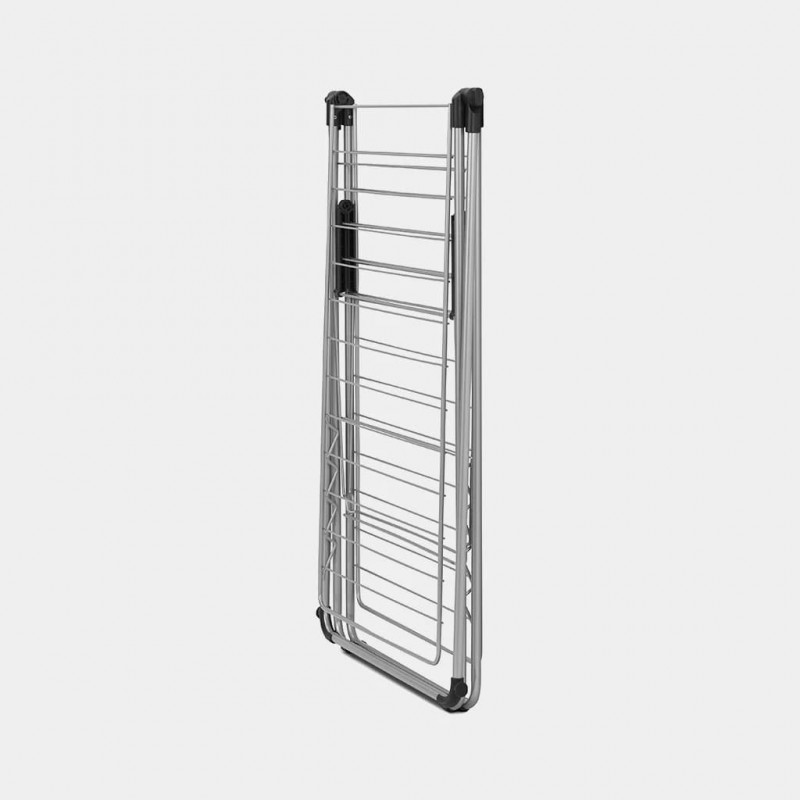 Brabantia HangOn wasrek met kledinghangerstang, 25 m, Metallic Grey