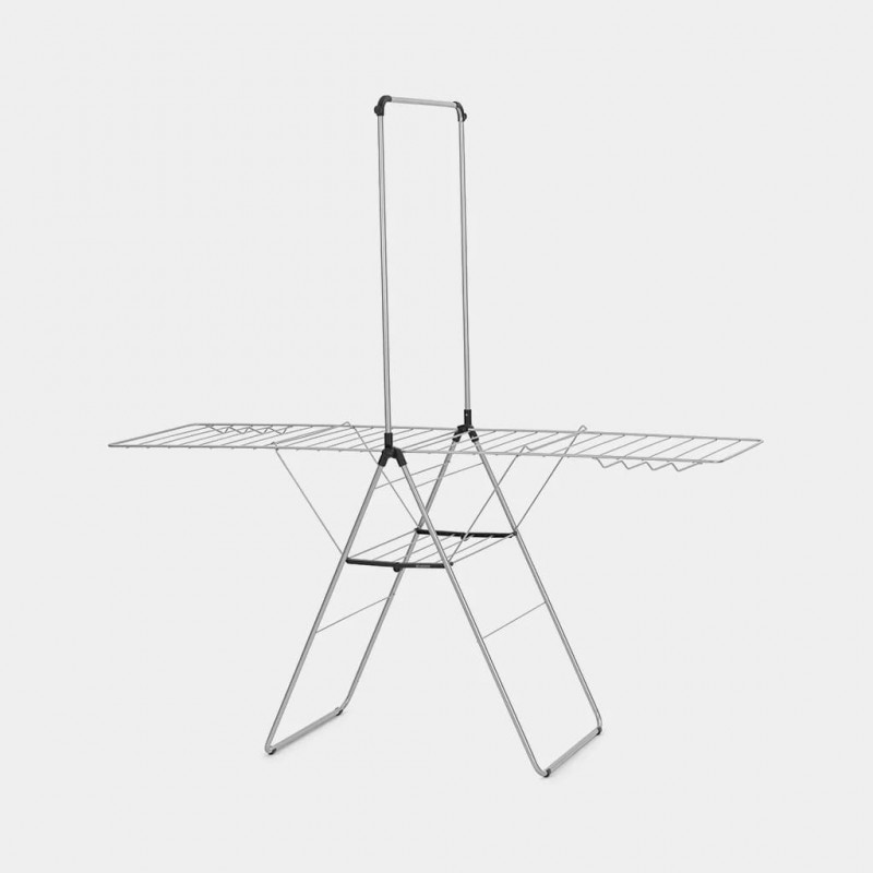 Brabantia HangOn wasrek met kledinghangerstang, 25 m, Metallic Grey
