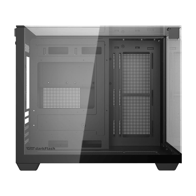Darkflash TH285M Micro-ATX computerbehuizing met gehard glas, zwart