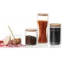 Ritzenhoff & Breker FAIA voorraadpot, rond, 0,6 l, glas, cilindrisch, beukenhouten deksel met silicone, 3 stuks