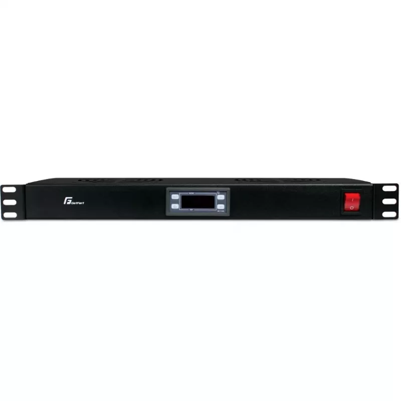 Getfort 1U rack-ventilatorpaneel met 2 ventilatoren en thermostaat (GF-FAN2TR)