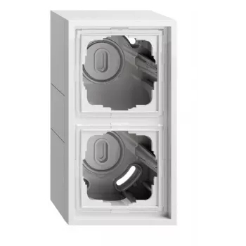 Gira 106280 opbouwbehuizing 2-voudig met frame, F300, zuiverwit