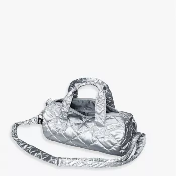 Weektas LOQI Metallic – zilver Puffy (medium)