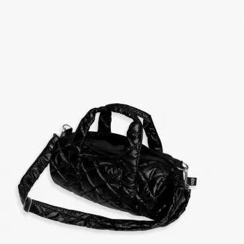Weekendtas LOQI Metallic – zwart Puffy (medium)