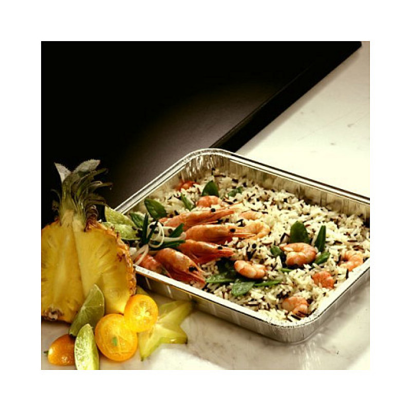 PAPSTAR aluminiumschalen met deksel, 930 ml, zilver