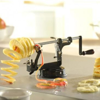 GEFU 13560 schiller fruit & groente mechanische schiller zwart, roestvrij staal