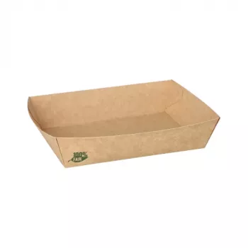Papstar 87246 wegwerpschaal, rechthoekig, karton, bruin, 80 stuks