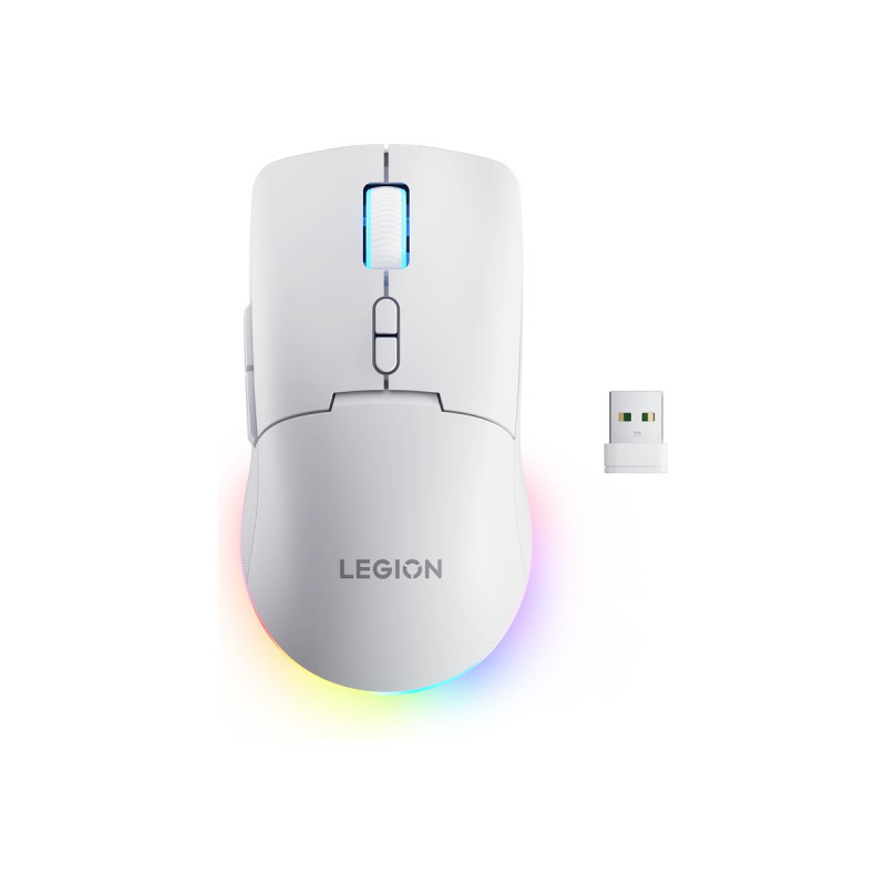 Lenovo Legion M220 RGB draadloze gaming-muis, 2,4 GHz / Bluetooth / bedraad, gletsjerwit (GY51V60437)