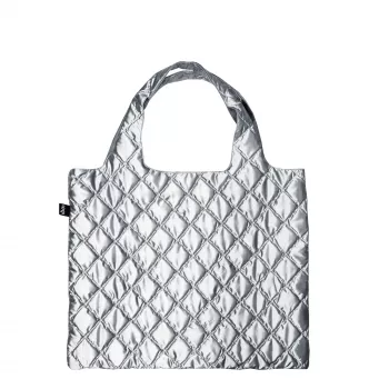 LOQI Metallic tas – zilver Puffy