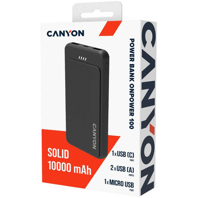 CANYON powerbank OnPower 100 10000mAh zwart